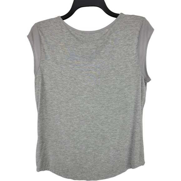 Calvin Klein Woman’s Gray Jersey round neck top with chiffon short sleeves Small - Picture 9 of 9